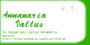 annamaria vallus business card