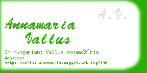 annamaria vallus business card